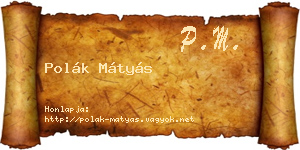 Polák Mátyás névjegykártya